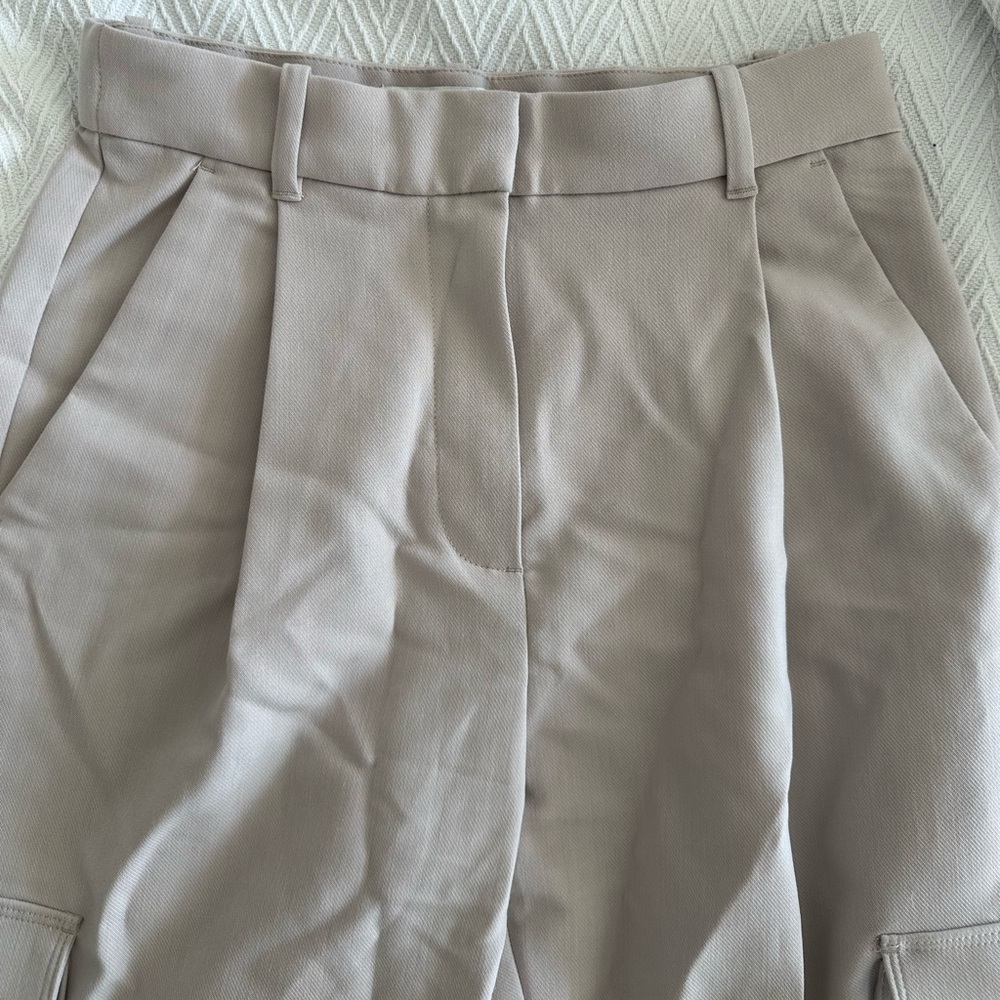 Brushed Suiting Tailored Cargo Wide Leg Pant